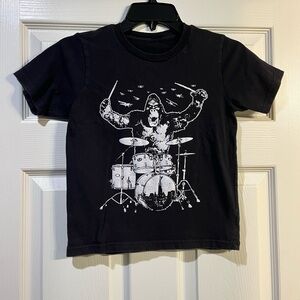 Kids Black Graphic T-Shirt